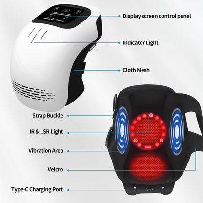 Intelligent Electric Knee Massager with Heat & Infrared Therapy – Rechargeable Pain Relief, Vibration & Kneading for Home Use